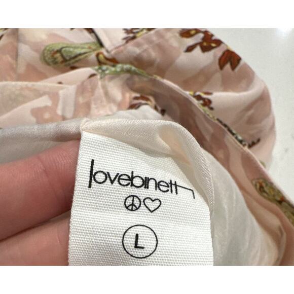 Love Binetti Size Large Silk Cargo Polanco Pants Print Anthropologie Cropped - Picture 7 of 8